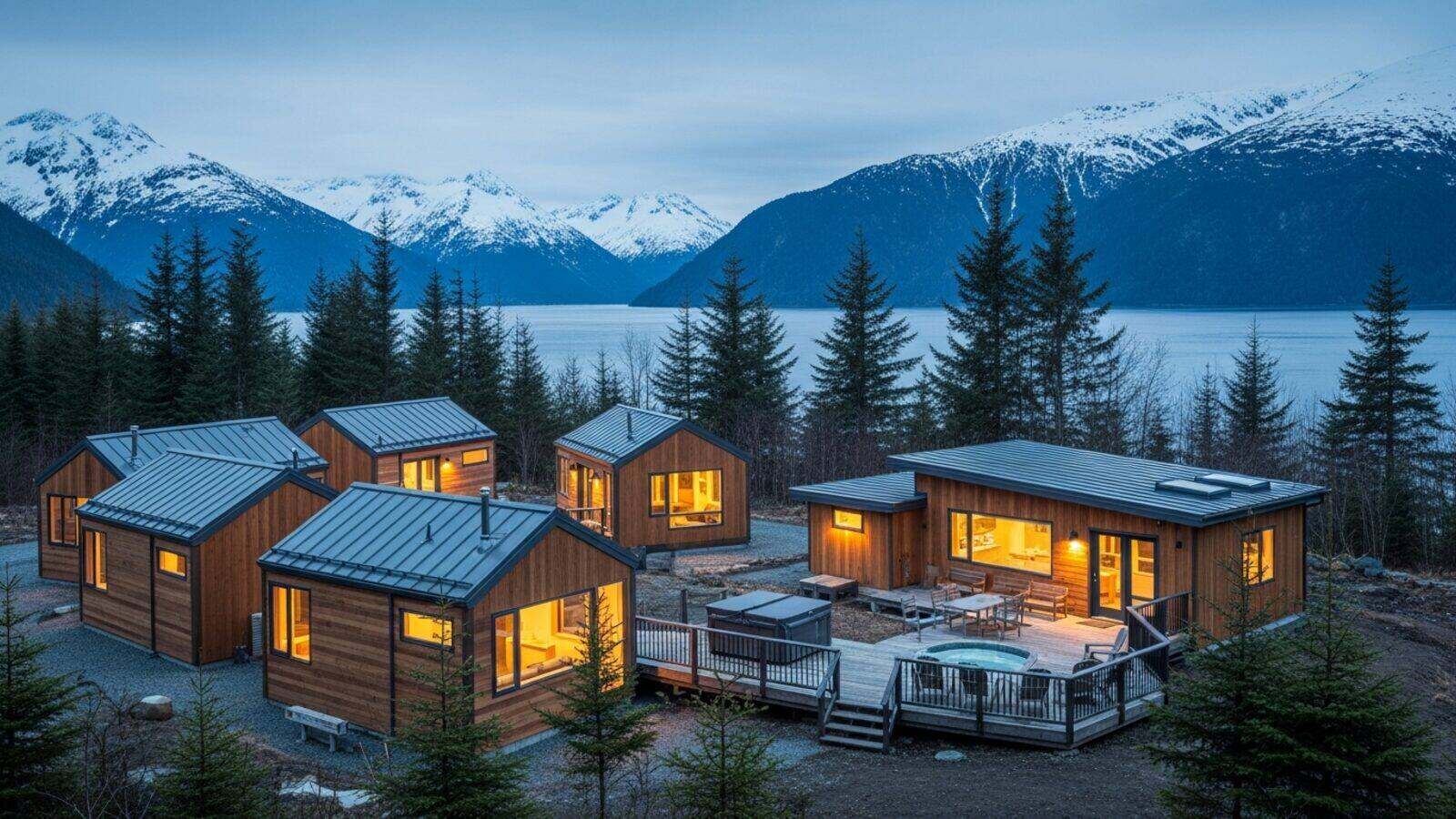 Boutique cabin lodge in an Alaskan coastal setting